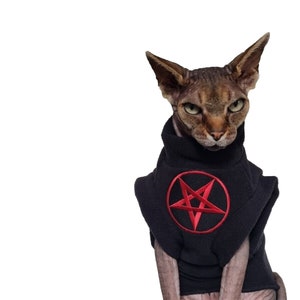 adult sizes EVIL cat, Halloween Sphynx cat  clothes for a cat, cat coat, top for a Sphynx cat - cat clothes, sphynx clothes,  HOTSPHYNX