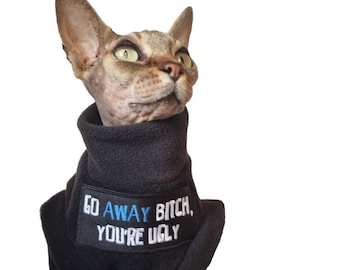 GO AWAY Sphynx Cat Sweater: Funny Pet Costume