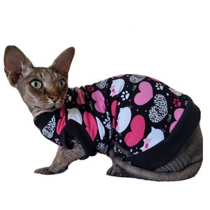 sizes 4 way stretch CATS cotton,  Sphynx cat clothes, pet clothes, HOTSPHYNX, hairless cat
