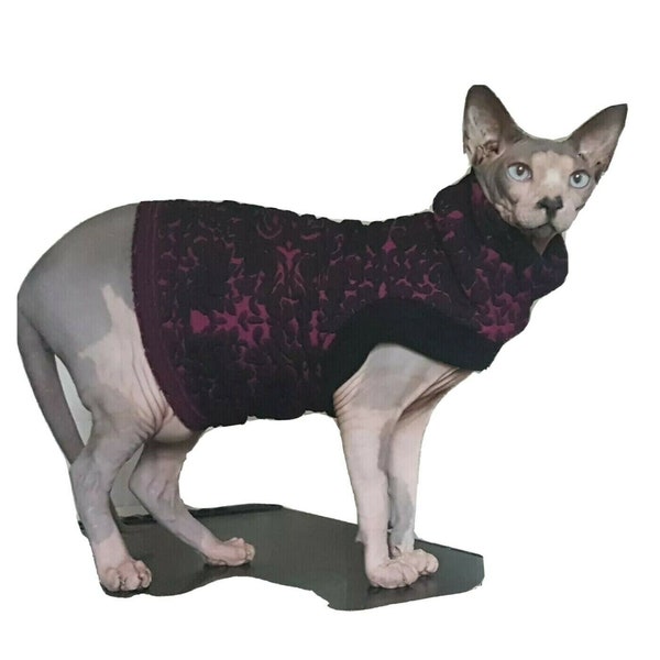 sizes  ELEGANT cat jumper for a Sphynx kitten, 1 hole cat clothes, Sphynx cat clothes, HOtsphynx