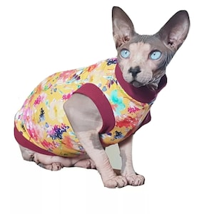 Größen MEADOW Katzentop, Kleidung für eine Sphynx Katze, Sphynx Katzenkleidung, Katzenbekleidung Sweater, Sphynx Kleidung, HOTSPHYNX