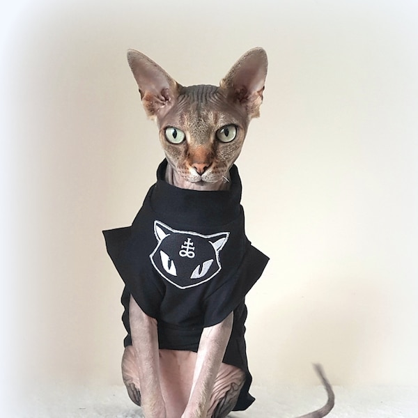 FLEECE  TRIBAL cat, devil Sphynx cat  clothes for a cat, cat coat, top for a Sphynx cat - cat clothes, sphynx clothes,  HOTSPHYNX