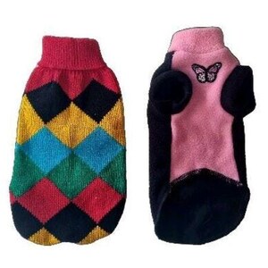 Sphynx Cat Clothes Set: Kitten Fleece Top & small Adult Jumper