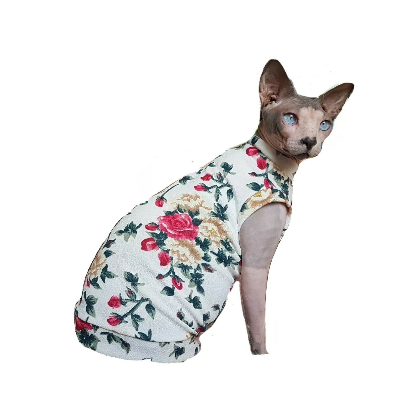 Haarlose Katzenkleidung – Baumwoll-T-Shirts & Westen Für Sphynx, Devon/Cornish Rex (Größen XS-XXL)