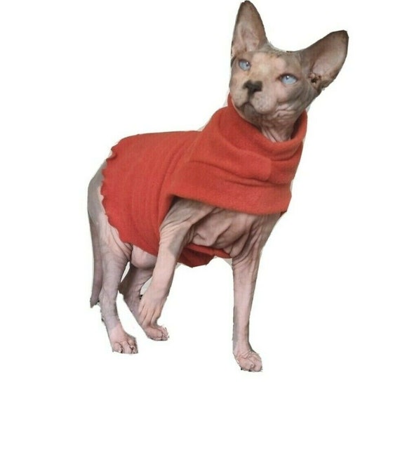 Sizes Sphynx Specific RUST Cat Costume Stretchy Top for a Sphynx