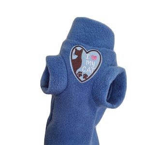 Fleece Cat Clothes: 'I Love My Cat' Sphynx Jumper