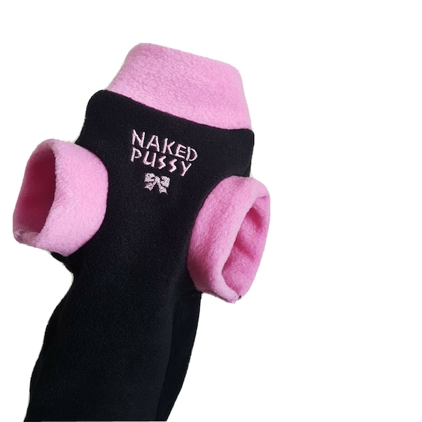 Ropa para gatos Sphynx de vellón bordado: Ropa de invierno para gatos NAKED PUSSY