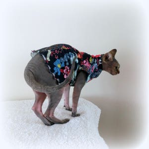 TATTOO cat, 2 way stretch cotton, clothes for a Sphynx cat, SPHYNX cat clothes, HOTSPHYNX, tattoo cat tops, image 2