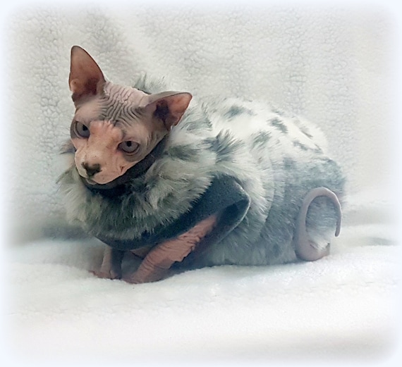  Sphynx Cat Clothes Winter Warm Faux Fur Sweater