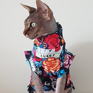 sizes TATTOO cat jumper for a Sphynx cat clothes, jumper, sweater, designer cat clothes, Sphynx cat clothes