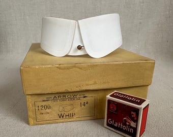 Edwardian Detachable Collar Gift Set: Arrow Whip Size 14 1/2, Studs & Box