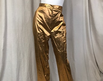 80s Style Gold High Shine Dance Festival Hot Pants