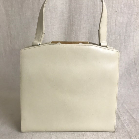 Dofan Purse White Leather Handbag // Vintage Fren… - image 2