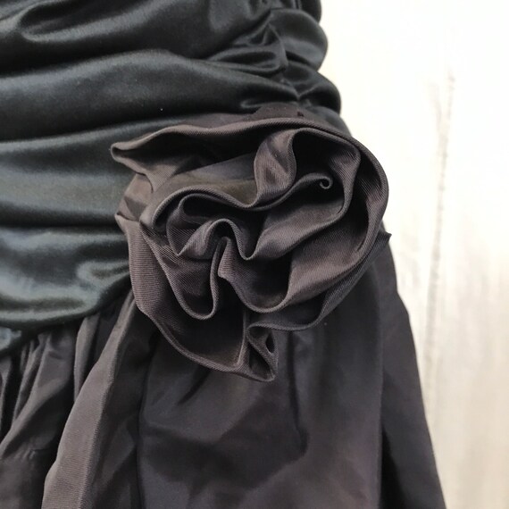 Black Formal Dress 80s Asymmetrical Mermaid // DE… - image 7