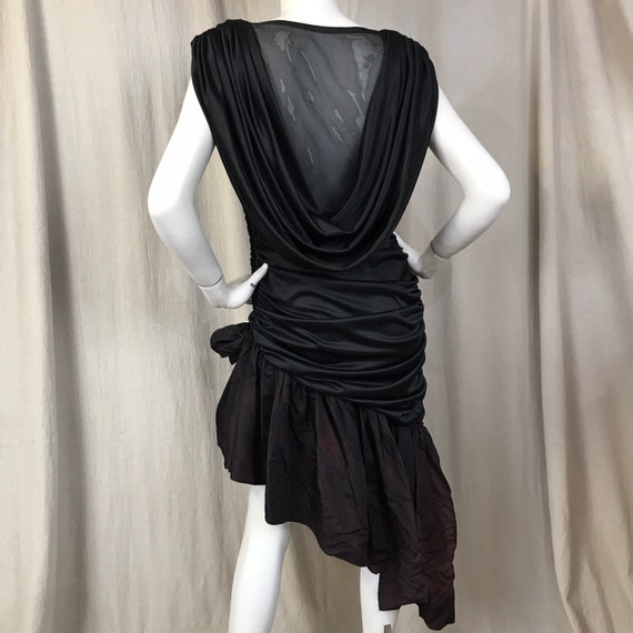 Black Formal Dress 80s Asymmetrical Mermaid // DE… - image 4
