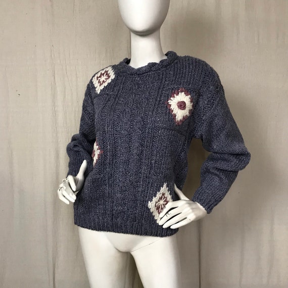 80s Sweater Vintage 80s 90s Hand Knit Shenanigans… - image 1