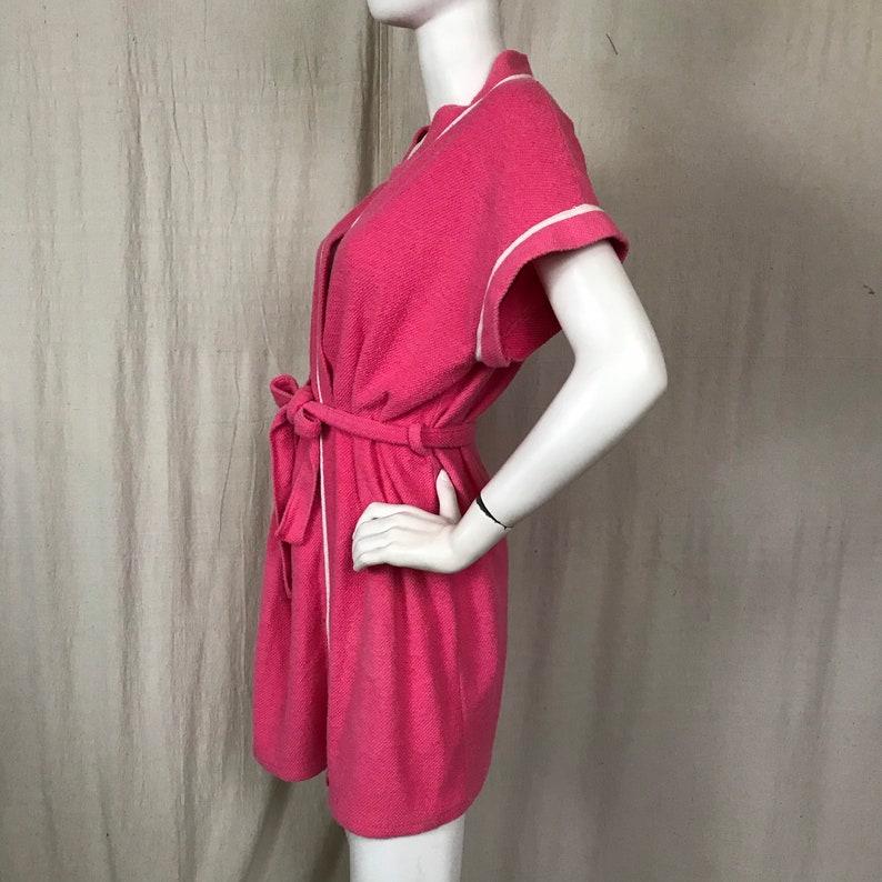 Terry Cloth Cover up Kimono Style 70s 80s // Vintage Pink Etsy