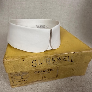 Ornatis Detachable Collar Slidewell Size 14 DEADSTOCK 20s Edwardian Rounded Collar