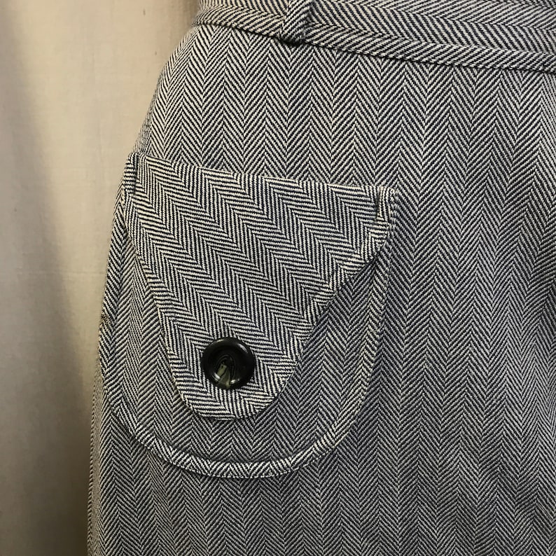50s Skirt Herringbone Large Pocket Pencil Skirt Vintage Jackfin