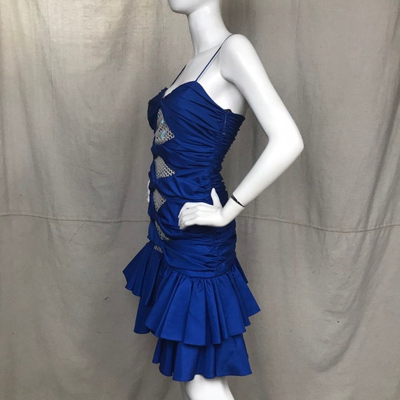 90s Prom Dress Blue Sequin // DEADSTOCK Vintage Elect… - Gem