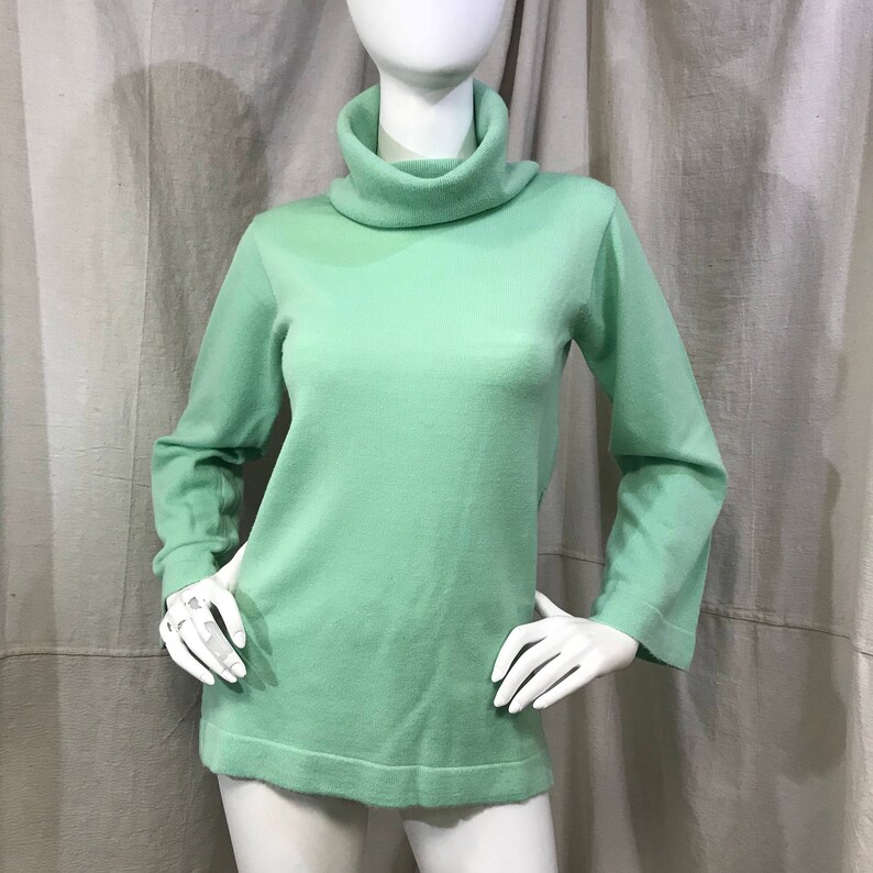 Cowl Neck Tunic Sweater Turtleneck Women/'s Mint Green Long Sleeve Sweater