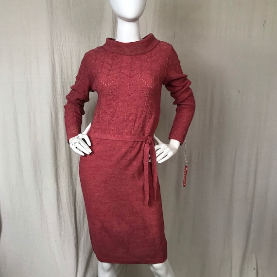 Sweater Dress Pink Cowl // Long Sleeve Belted Dress Small DEADSTOCK Petti - Etsy Sweater Dress Pink Cowl // Long Sleeve Belted Dress Small DEADSTOCK Petti - Etsy