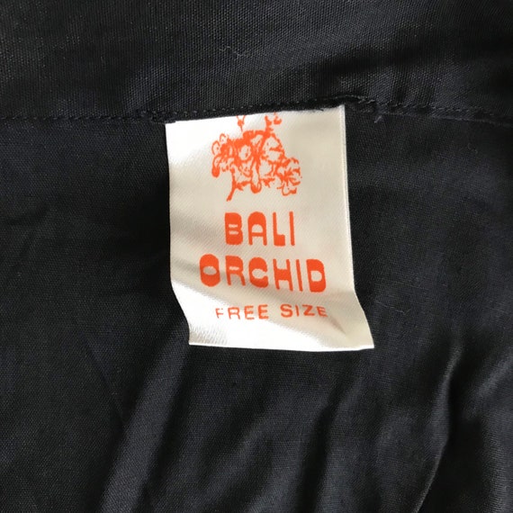 Embroidered Wrap Skirt: Black Cotton Floral Bali … - image 4