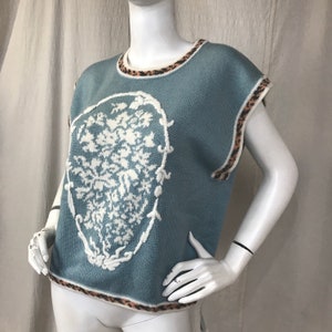 Slouchy Sweater 80s Floral Bouquet // Boxy Oversized Sweater DEADSTOCK Russ Size Medium Large