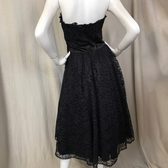 Strapless Black Lace Prom Dress Ruffled // Gunne … - image 4