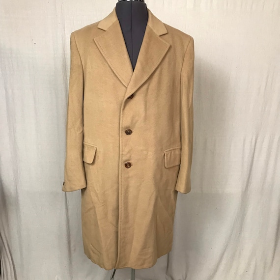 70s Cashmere Men's Coat Heavy Long Coat // Retro … - image 1