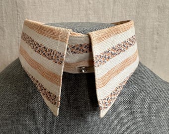 Gemusterter abnehmbarer Kragen Edwardian Größe 14 1/2 // 20s Semi Stiff French Collar