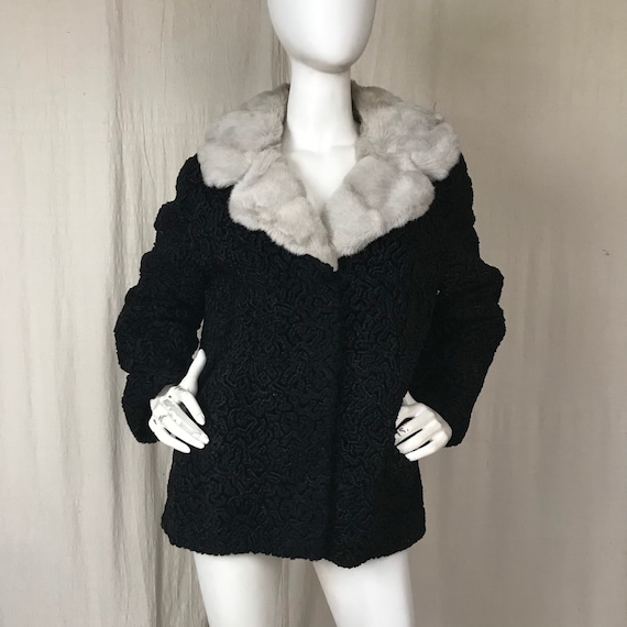 Faux Persian Lamb Coat Vintage // 60s Coat Fur Co… - image 1