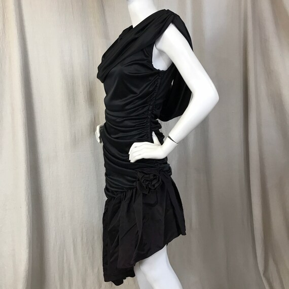 Black Formal Dress 80s Asymmetrical Mermaid // DE… - image 3