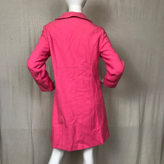 bright pink boucle trench