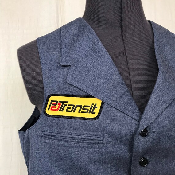 Vintage Uniform Vest PA Transit Mens Medium Large… - image 4