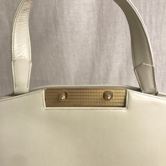 Dofan Purse White Leather Handbag // Vintage Fren… - image 5