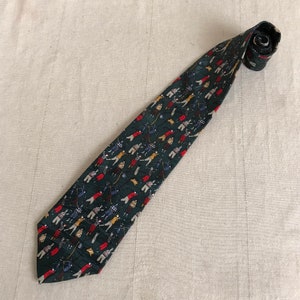 Golfer Tie 80s Green Silk Blend // Vintage Artifacts Sports Necktie Golf Clubs Putters Drivers