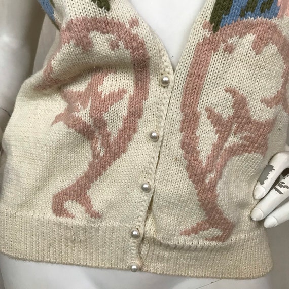 80s Vest Sweater Floral Vintage Women's // DEADST… - image 4