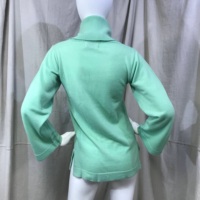 Cowl Neck Tunic Sweater Turtleneck Women/'s Mint Green Long Sleeve Sweater