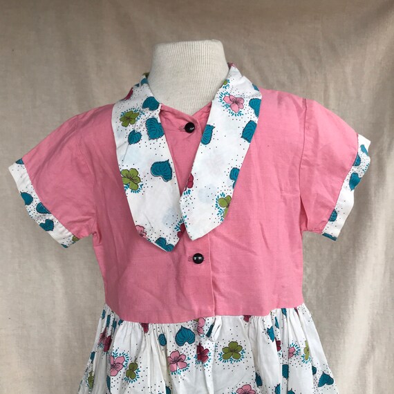 Vintage Girl's Dress 30s Pink 6 Year Old Size Pat… - image 4