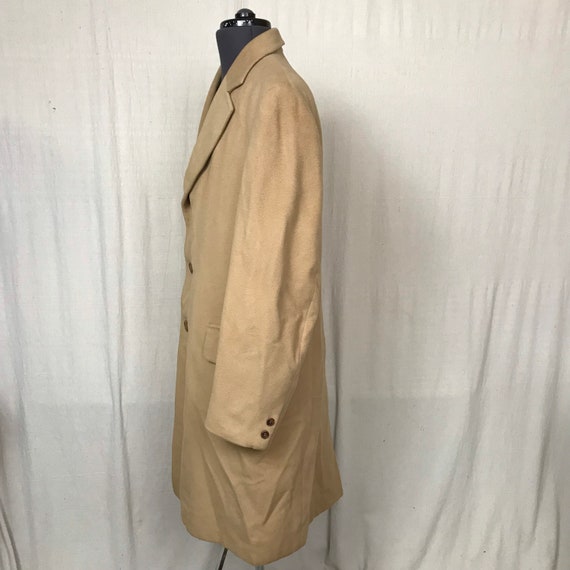 70s Cashmere Men's Coat Heavy Long Coat // Retro … - image 3