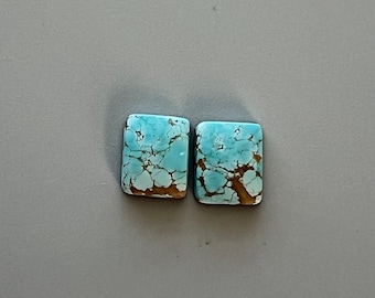 Ganz natürliche Nummer 8 Türkis Cabochon Paar 9 Karat Gesamtgewicht Cab, Schön und selten in der Natur zu finden N867