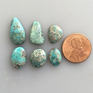 20.5 cts. M270 Lot Set Group  Blue Green Natural Turquoise Cabochon from the Southwest Natural  Carat Cabs Stone Untreated
