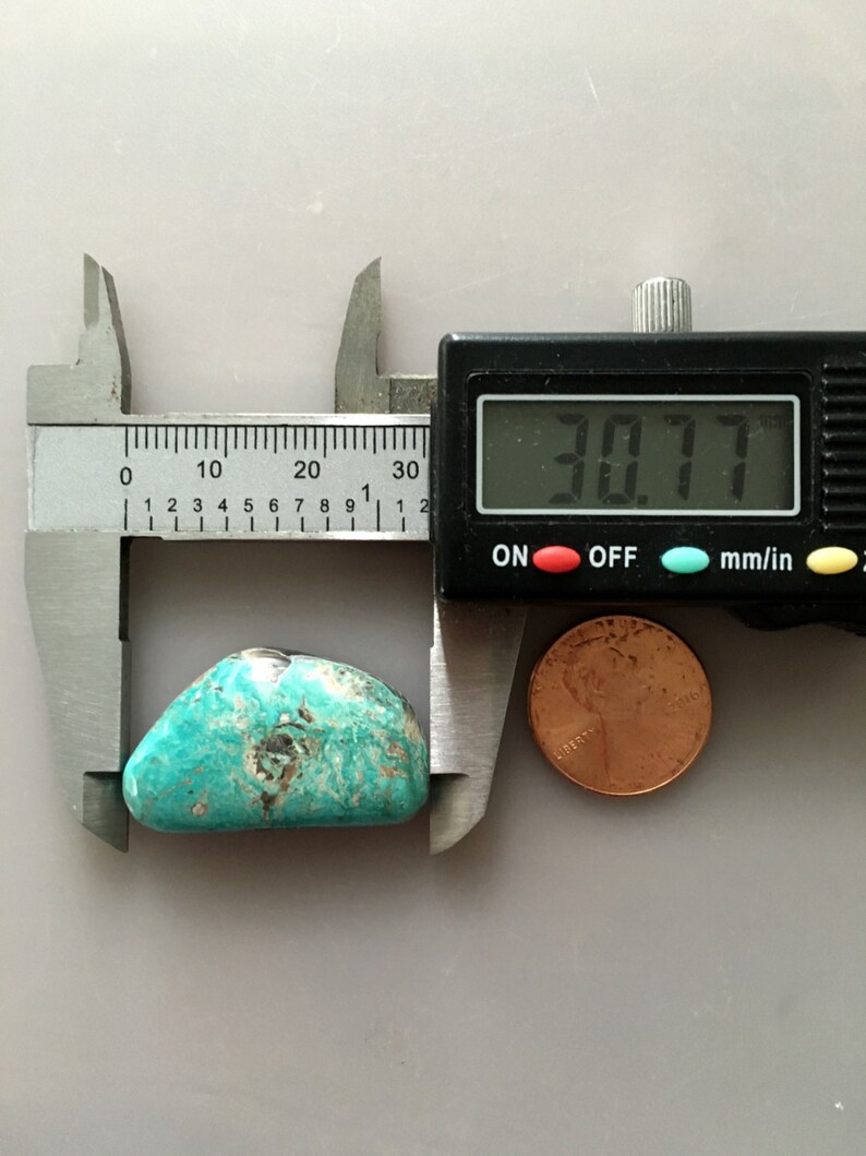 PM206 Pilot Mountain Turquoise Cabochon Natural 33.5 Carat Cab Stone Untreated Gemstone Gems