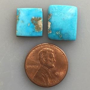 M254 Lot Set Group Rectangle Blue Natural Turquoise Cabochon from the Southwest Natural 13 Carat Cabs Stone Untreated Gems