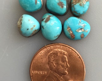 M209 Lot Set Group Pair Blue Natural Turquoise Cabochon from the Southwest Natural 14 Carat Cabs Stone Untreated Gemstone Gem Grade