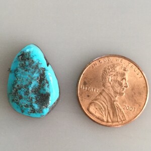MC279 Natural Old Style Morenci Turquoise Cabochon Teardrop Blue 14 Carat Cab Stone Untreated Gemstone Gems Nugget
