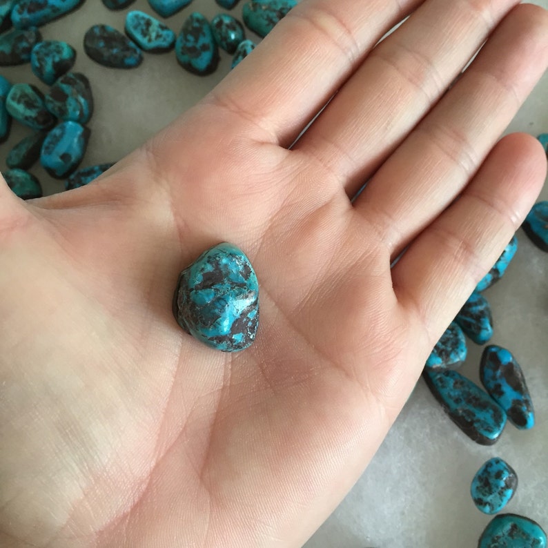 MC264 Natural Old Style Morenci Turquoise Cabochon 25.5 Carat Cab Stone Untreated Gemstone Gems Nugget