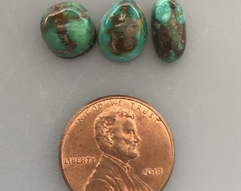 M283 Lot Set Group Blue Green Brown Natural Turquoise Small Cabochons 10.5 Carat Cabs Stone Untreated Gems High Grade