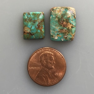 M258 Lot Set Group Rectangle Green Natural Turquoise Cabochon from the Southwest Natural 16.5 Carat Cabs Stone Untreated Gems
